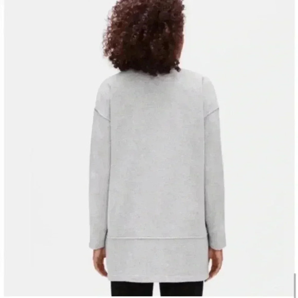 Eileen Fisher Brushed Cotton Terry Flight Jacket- oversized - Picture 3 of 13